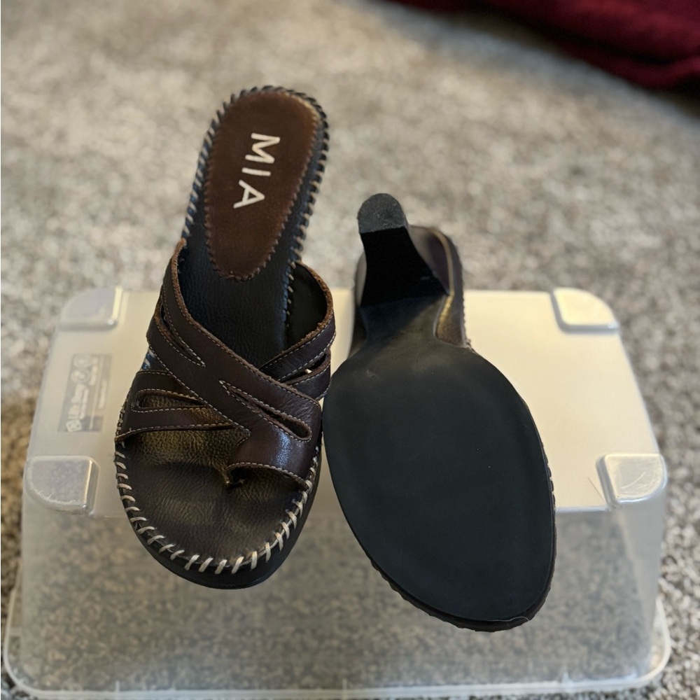 MIA Dark Brown Slide Sandals